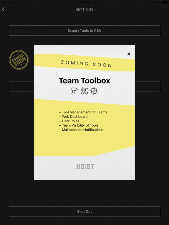 Hoist - Tool Management iPad screenshot 5 - Business app