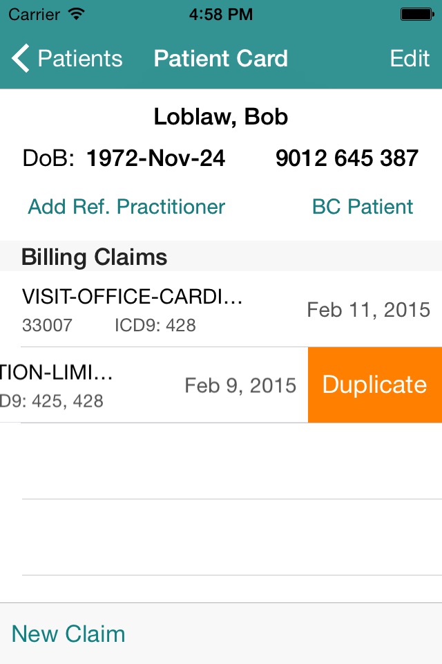 Dr.Bill - OHIP & MSP billing screenshot 2