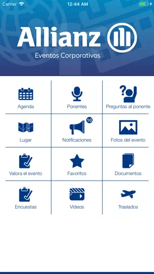 Captura de pantalla de Allianz Eventos Corporativos en iPhone 3