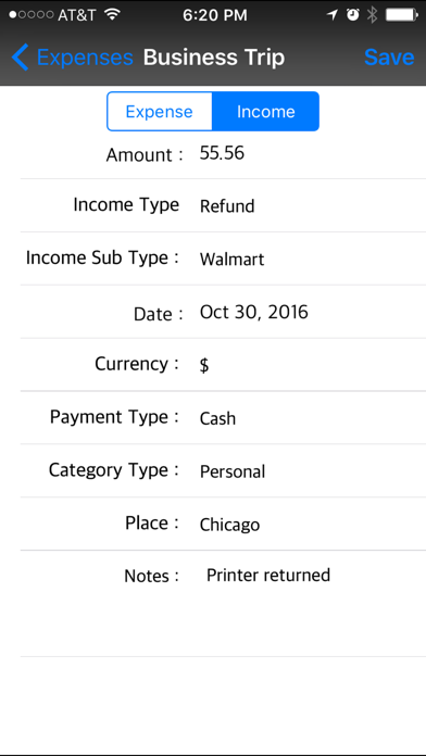 Expense Income Recorder Flexi Screenshot