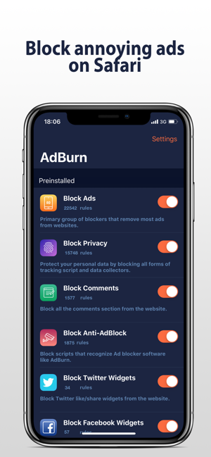 ‎AdBurn - Adblock block ads Screenshot