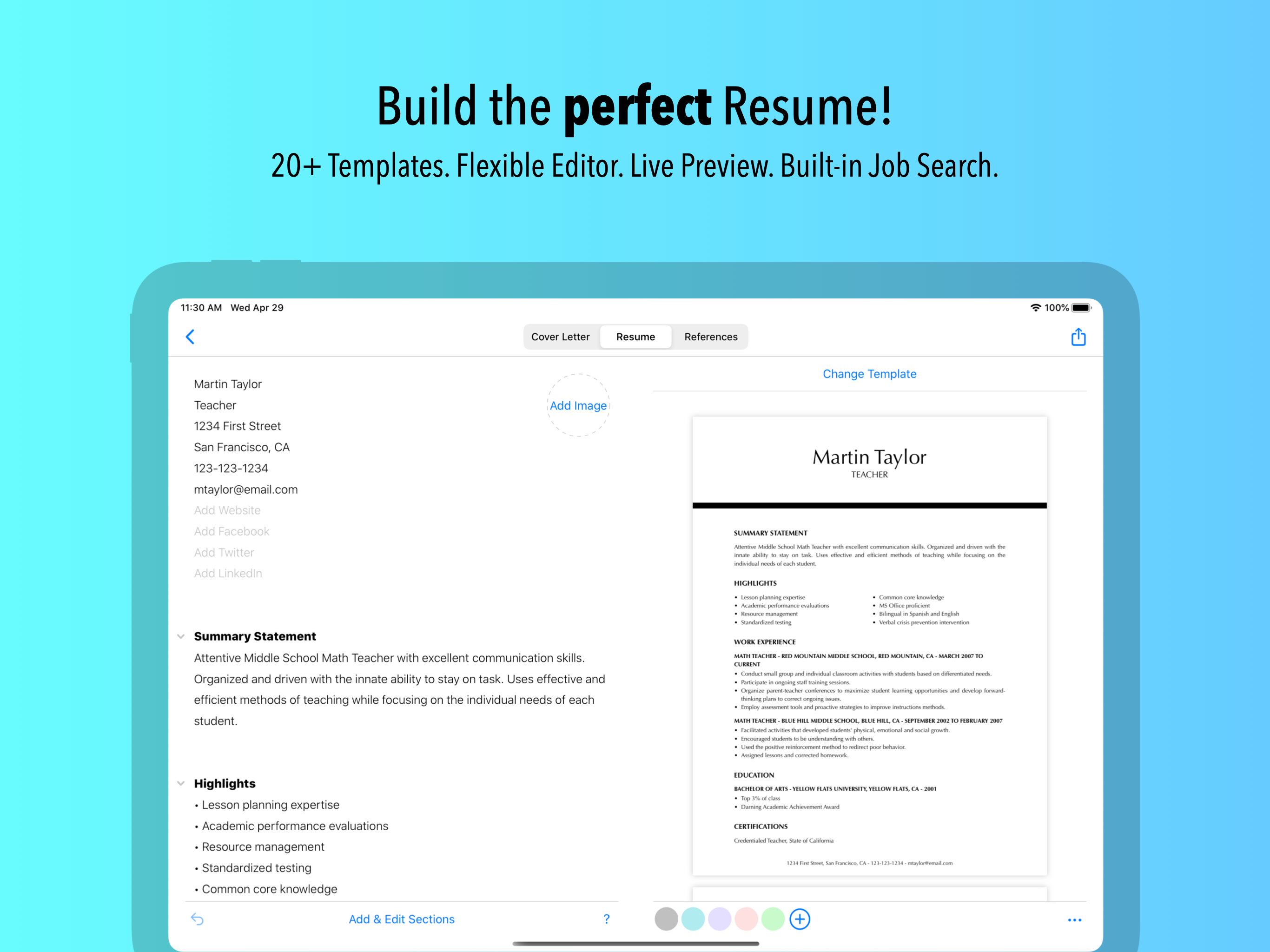 Resume Builder by Nobody