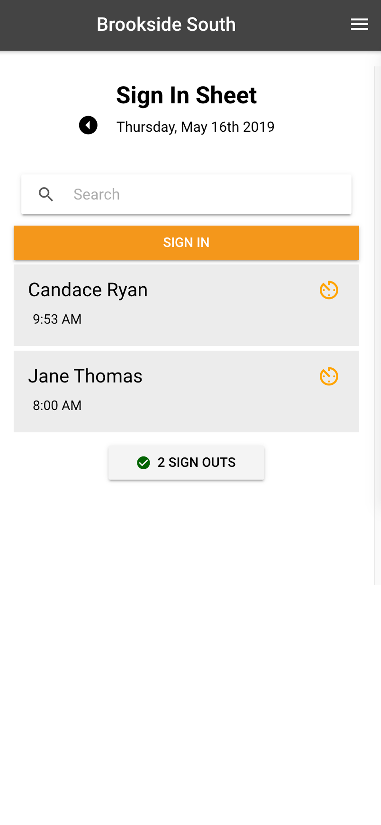Volunteer Check In Kiosk