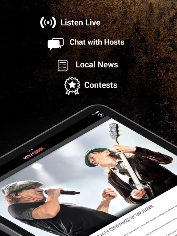 103.7 The Hawk iPad screenshot 1 - Music app
