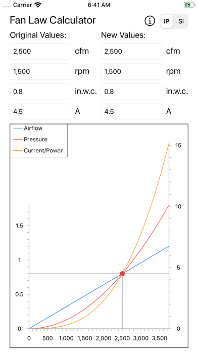 Fan Law Calculator Screenshot