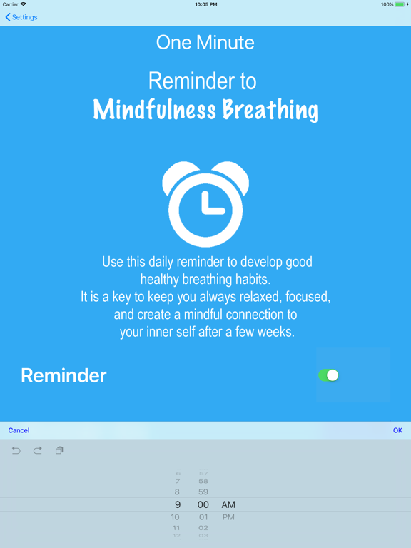 Mindfulness Breathing iPad screenshot 7 - Health & Fitness app