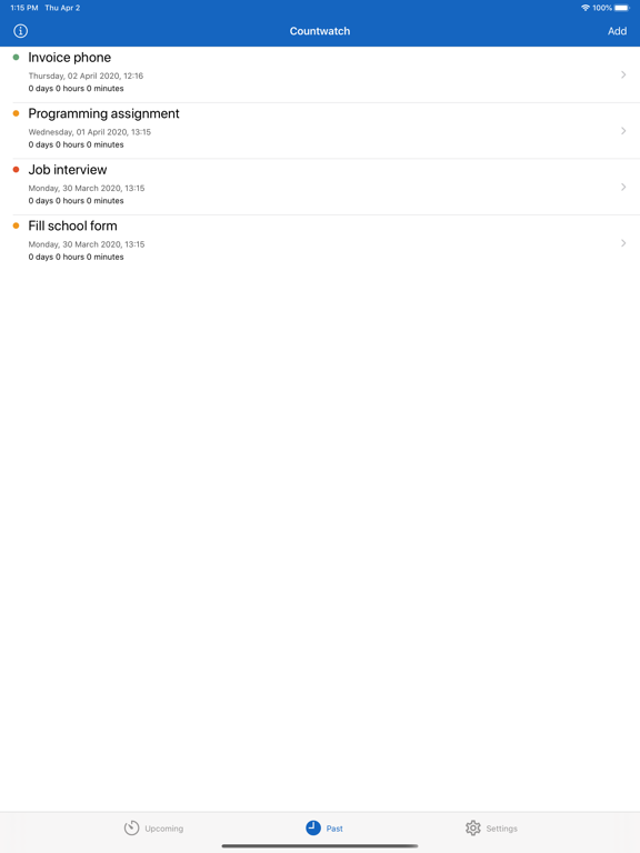 Countwatch - Countdown Watcher iPad screenshot 4 - Productivity app