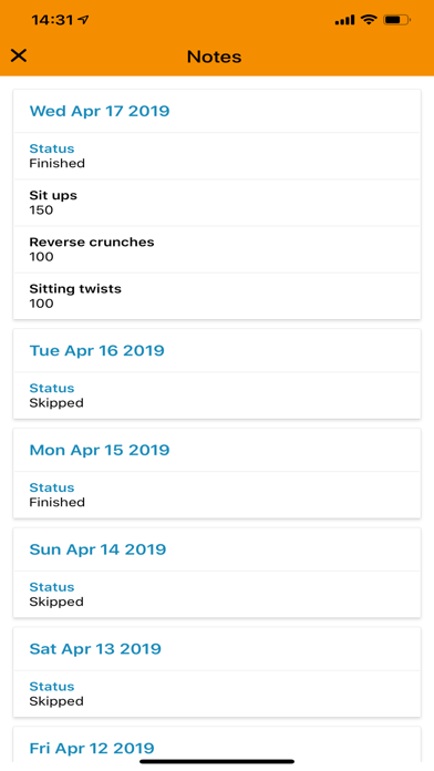 GetFit Planner iPhone screenshot