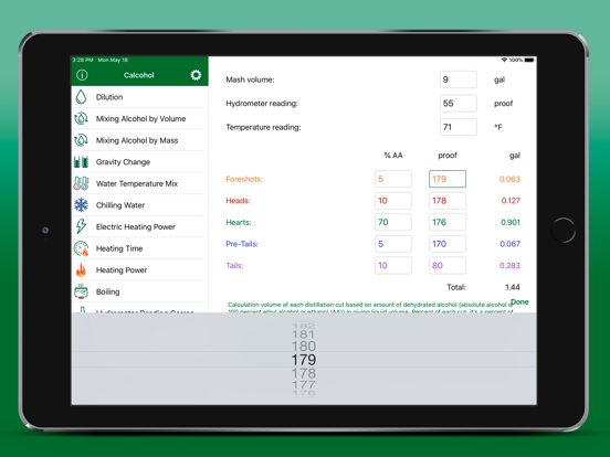 Calcohol iPad screenshot 7 - Utilities app