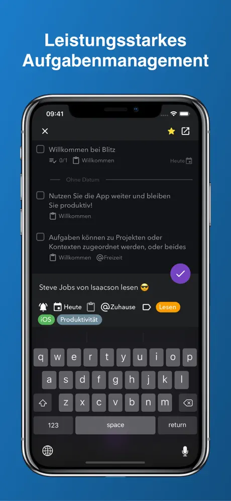 Blitz.do: To Do List, Aufgaben