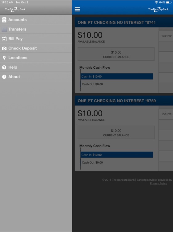 The Bancorp Mobile for iPad