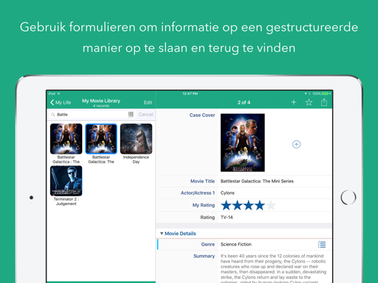 Tap Forms Organizer 5 Database iPad app afbeelding 2