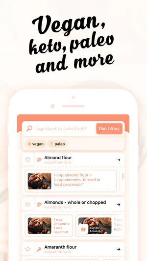 Substitutions | Diet & Allergy screenshot 2