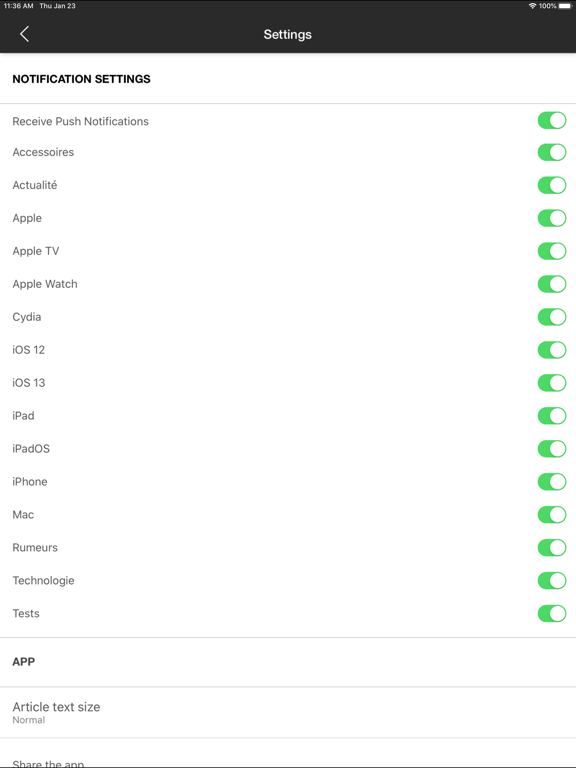 APHONOTE iPad screenshot 4 - News app