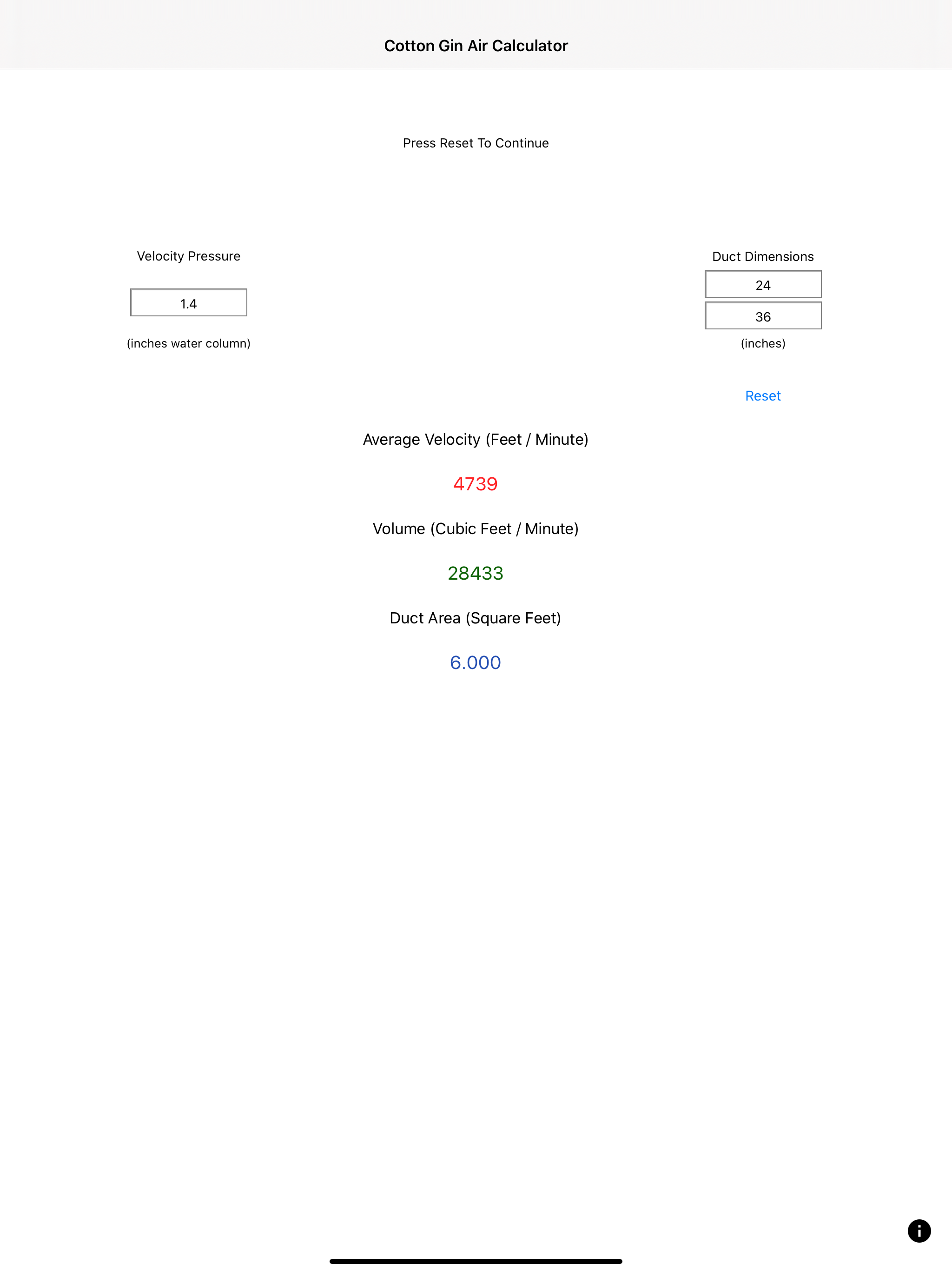 Cotton Gin Air Calculator