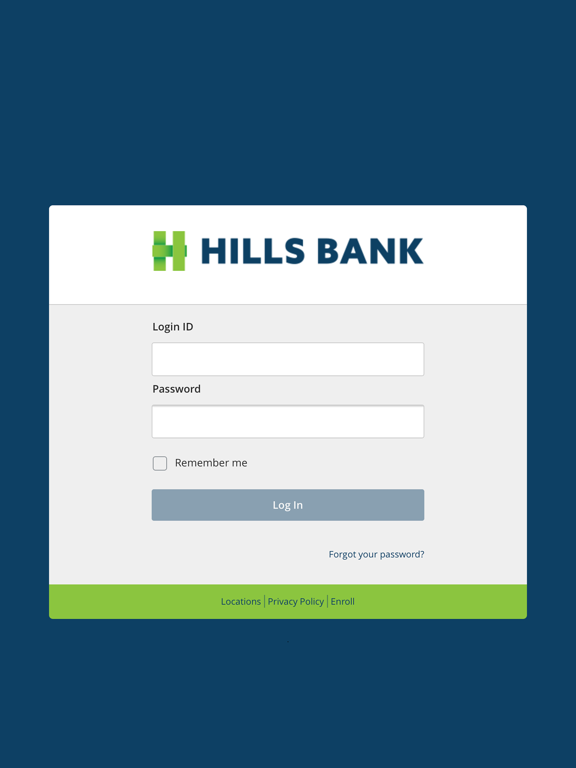 Hills Bank mobile iPad screenshot 1 - Finance app