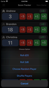 Game Score Tracker screenshot