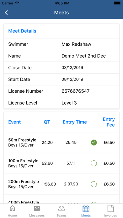 Swim Manager Screenshot