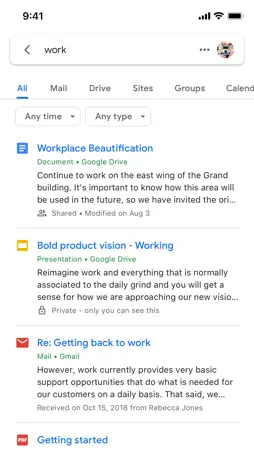Google Cloud Search screenshot 3