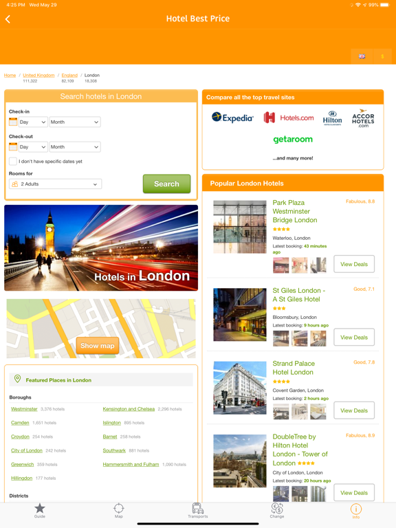 London Map and Travel Guide iPad screenshot 8 - Travel app