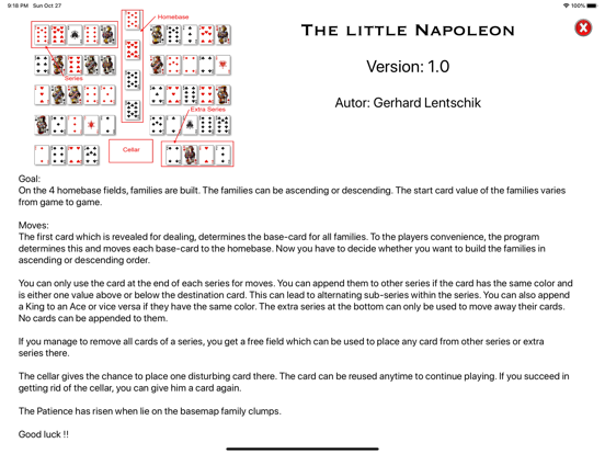 Napoleon Patience iPad screenshot