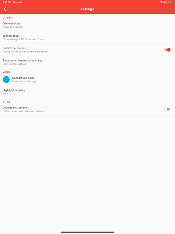 BPM Tap iPad screenshot