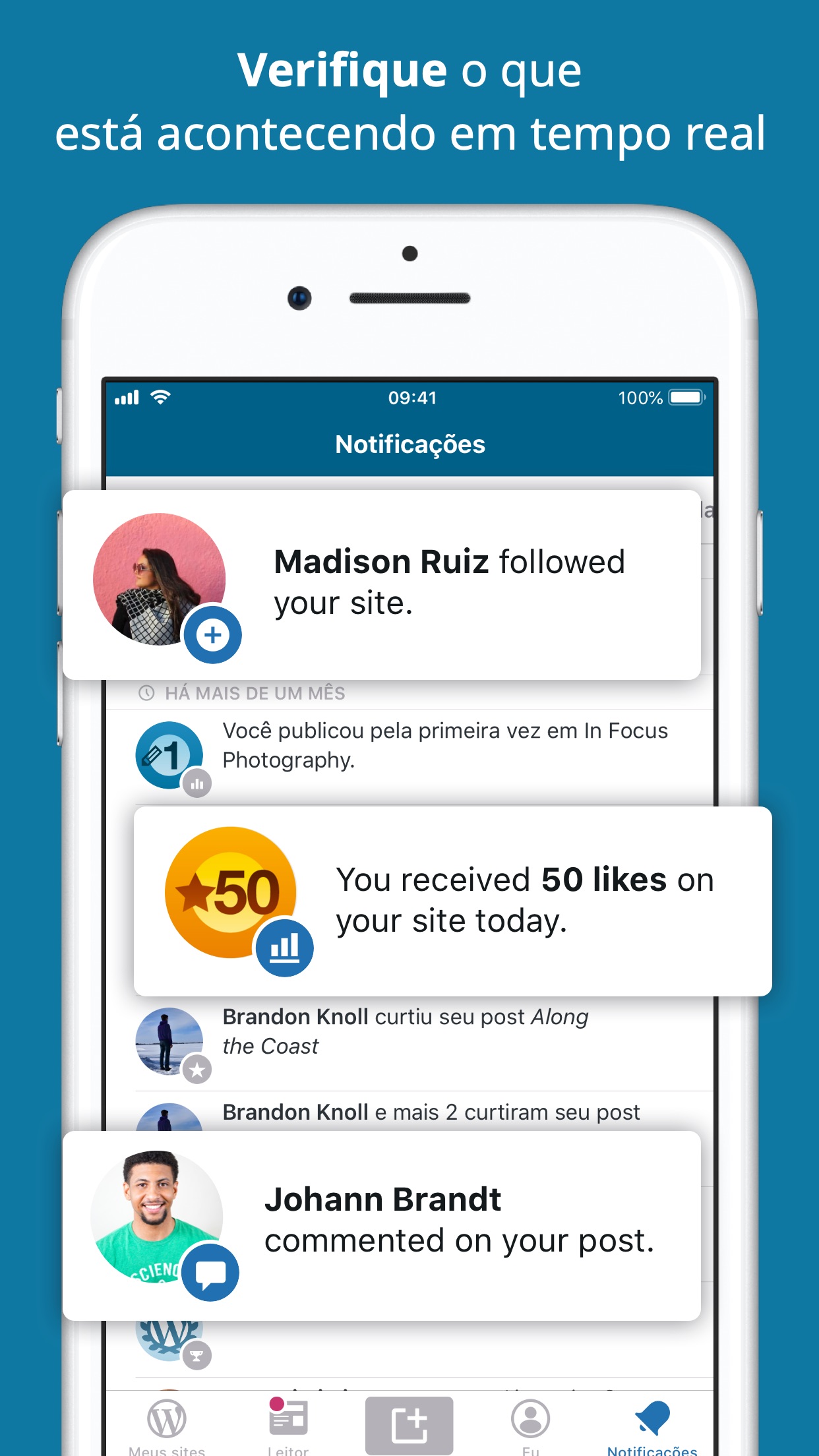 Screenshot do app WordPress