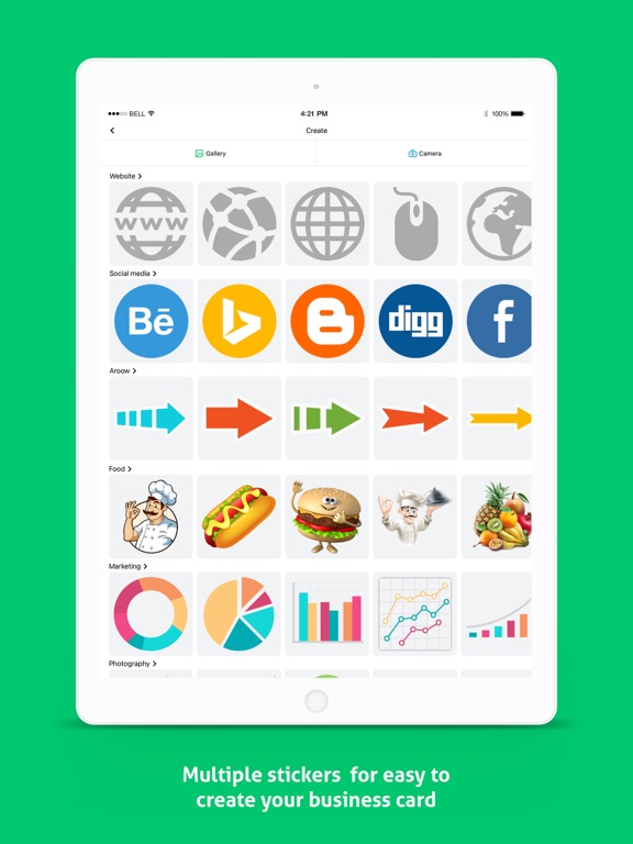 Business Card Maker E-card iPad screenshot 7 - Photo & Video app