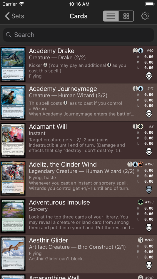 #1. Magic card database (MTG) (iOS) Podle: Nicole Hankinson