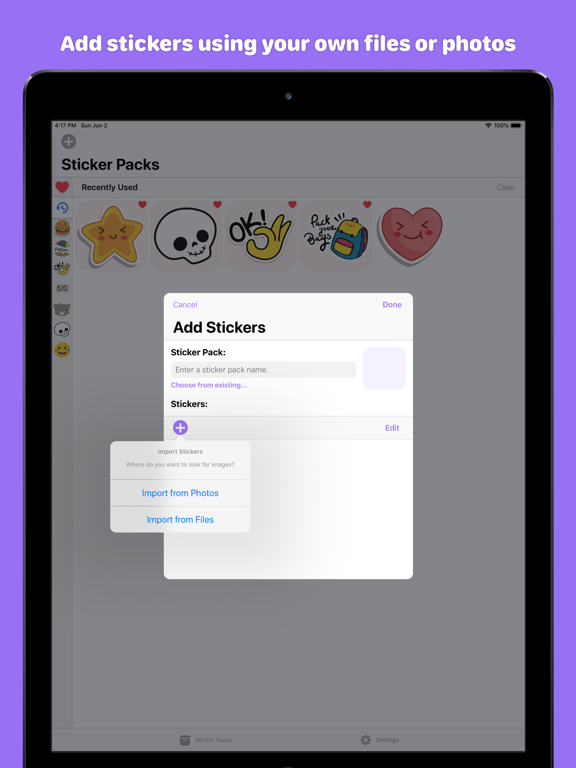 Sticker Stash iPad screenshot 4 - Social Networking app