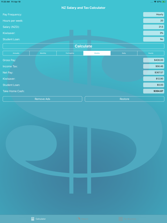 Screenshot #6 pour NZ Salary and Tax Calculator