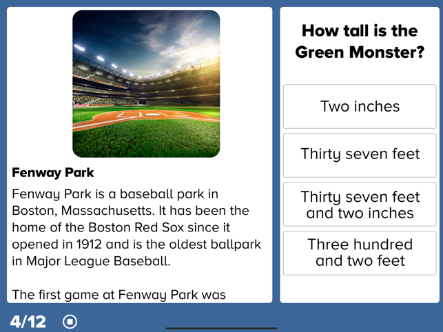 ‎Sports Reading Comprehension Screenshot