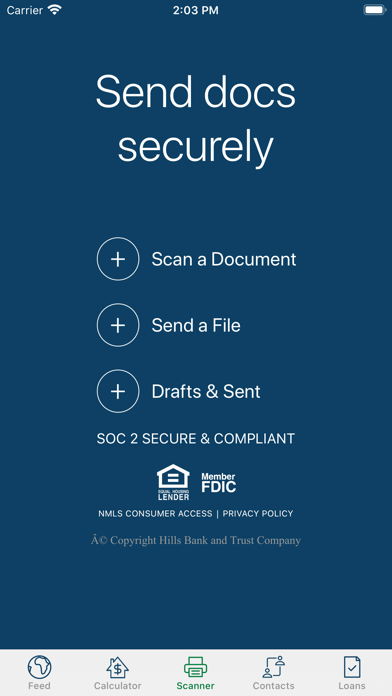Hills Bank Home Mortgage Screenshot