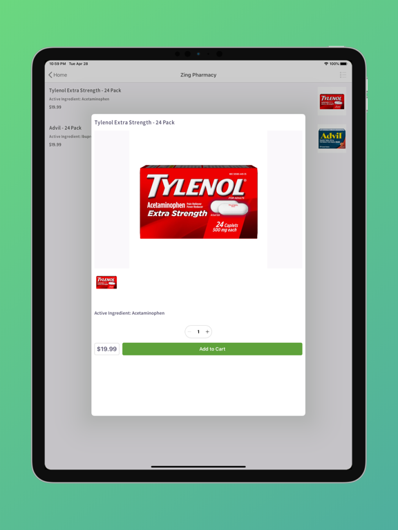 Zing - Drone Delivery iPad screenshot 3 - Food & Drink app