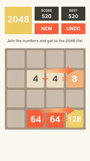2048 by Gabriele Cirulli screenshot 2