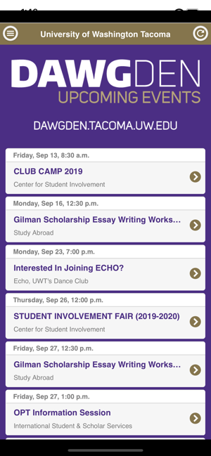 DawgDen Events - UW Tacoma(圖2)-速報App