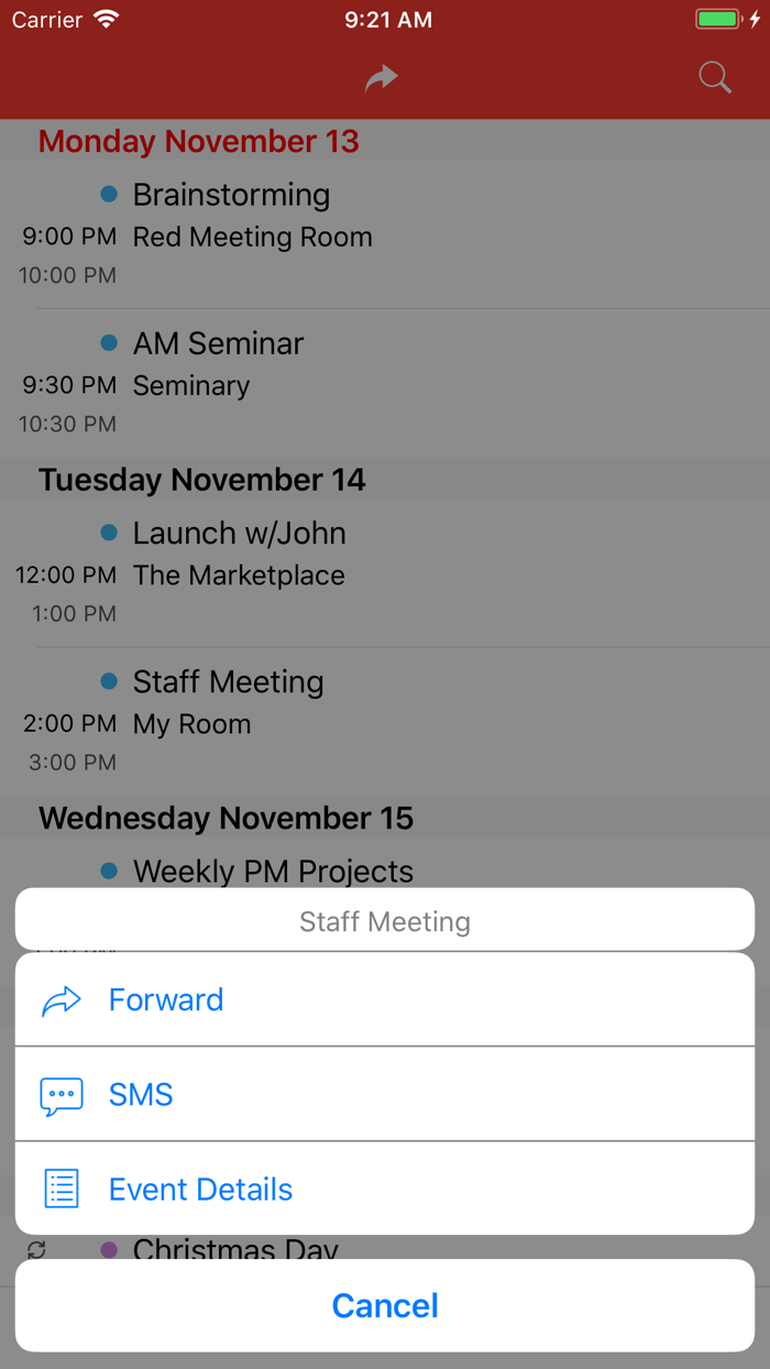 Forward Calendar Meetings