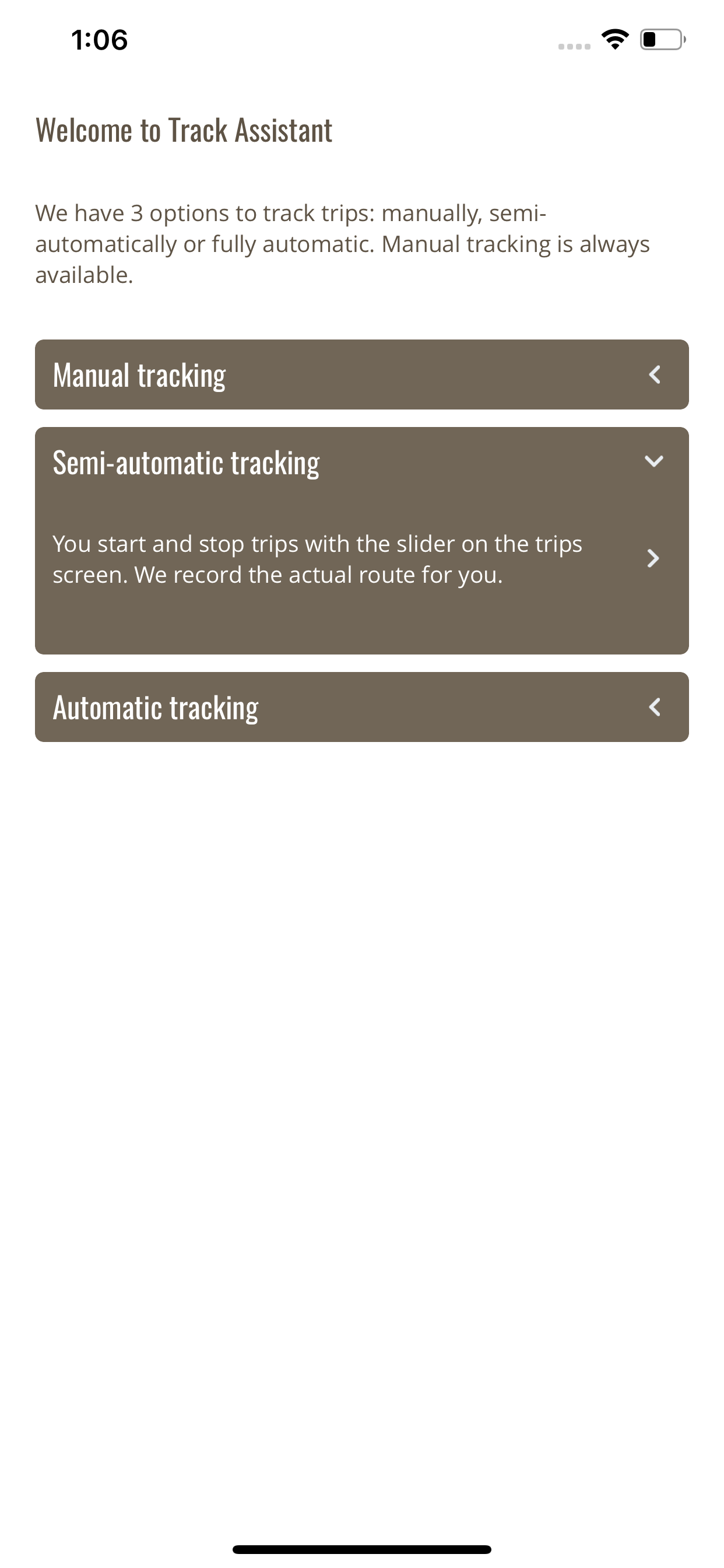 Track Assistant - Trip logging