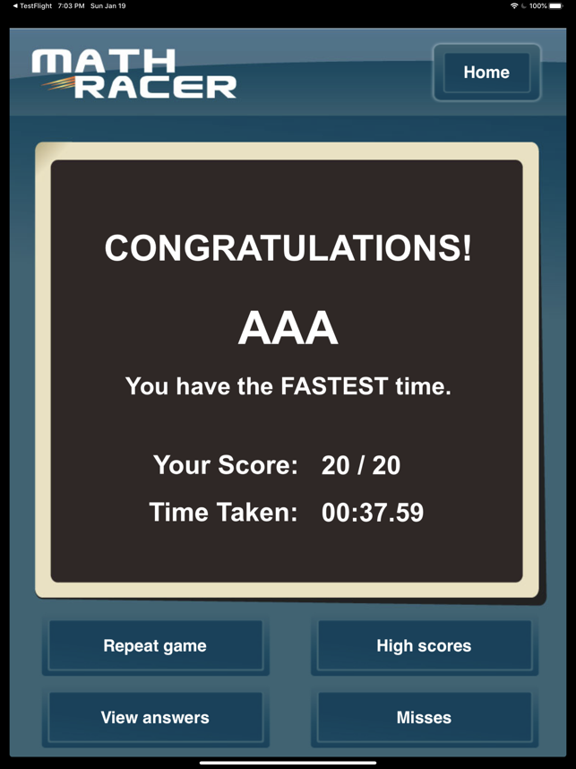 ‎Math Racer Deluxe Screenshot