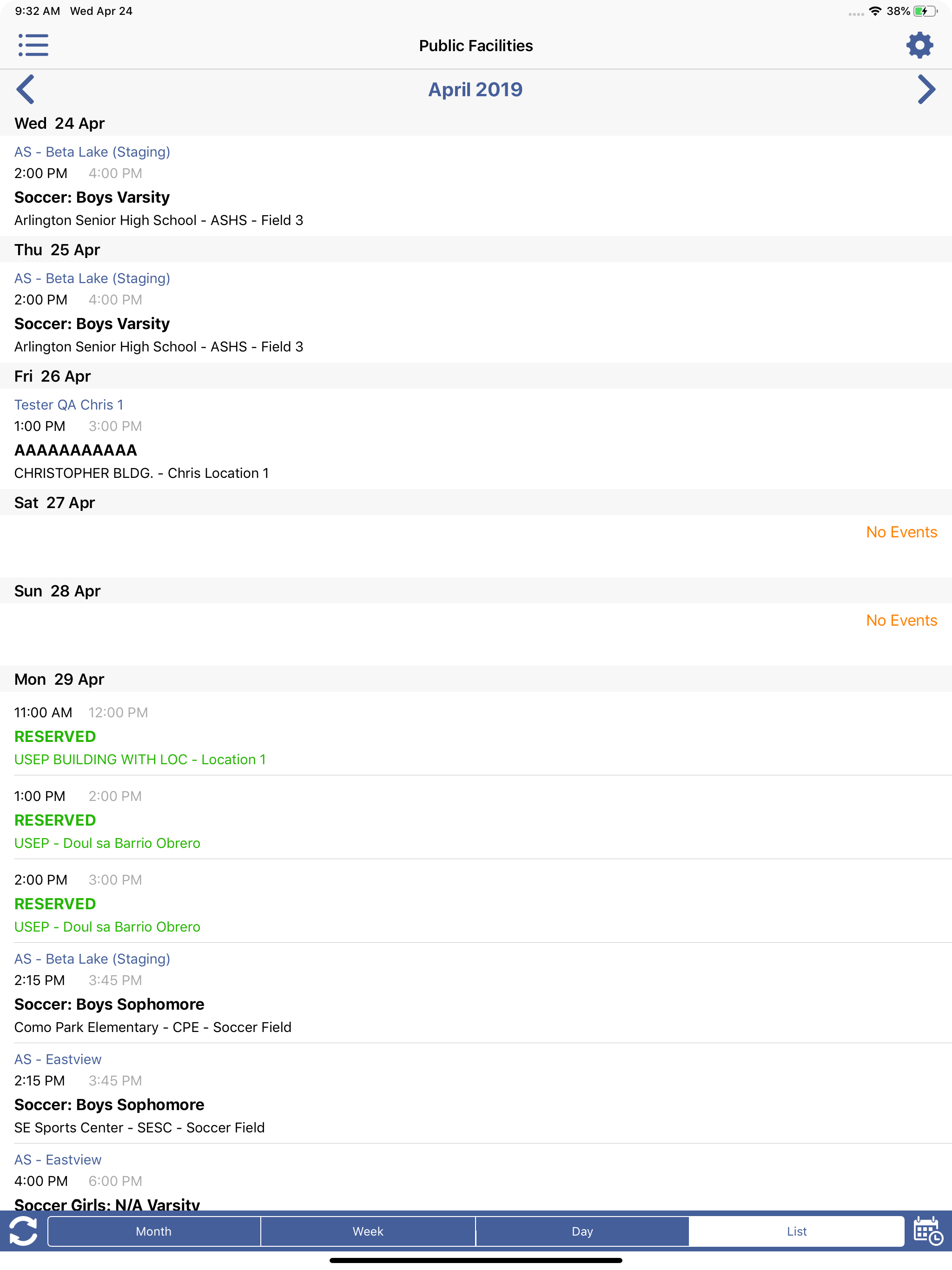 Facility Scheduler