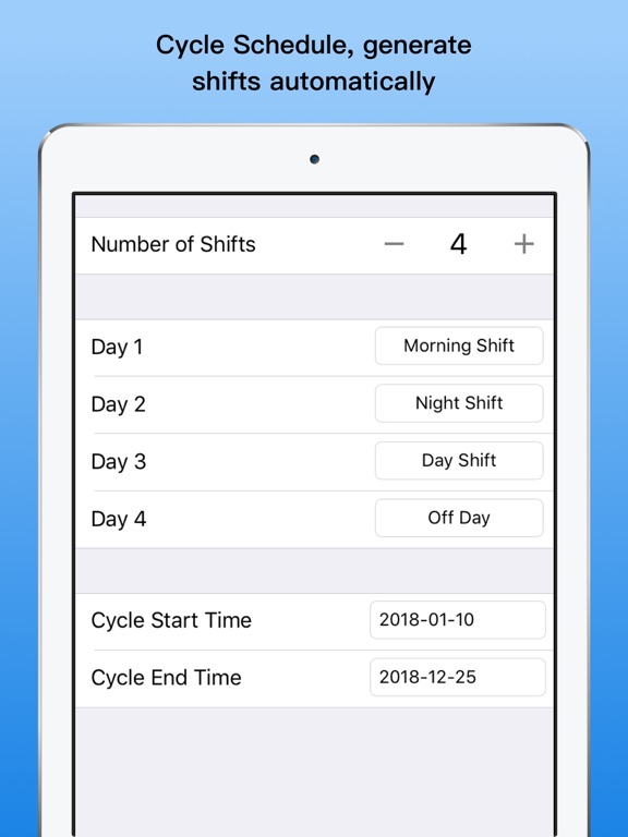 Shift Calendar - Schedule iPad screenshot 4 - Productivity app