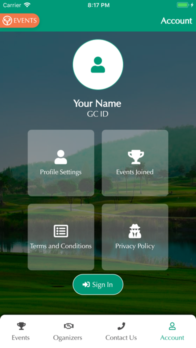 GOLF CITIZEN Events Screenshot