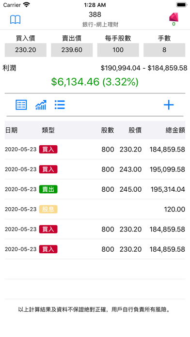股票交易計算機 Screenshot