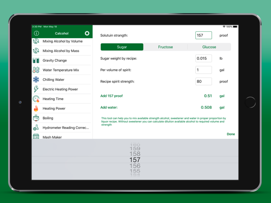 Calcohol iPad screenshot 10 - Utilities app
