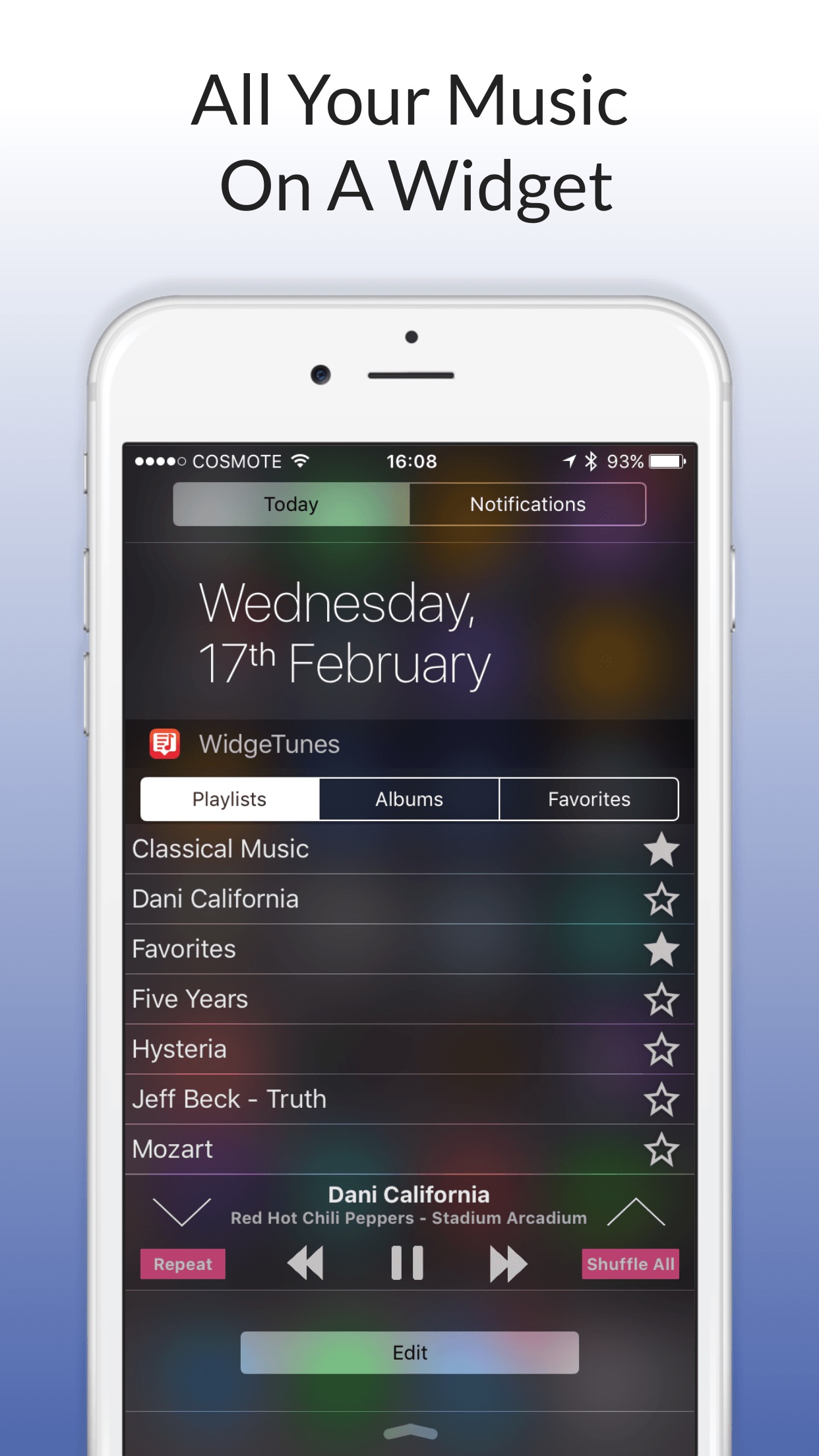 Screenshot do app WidgeTunes - The Music Widget