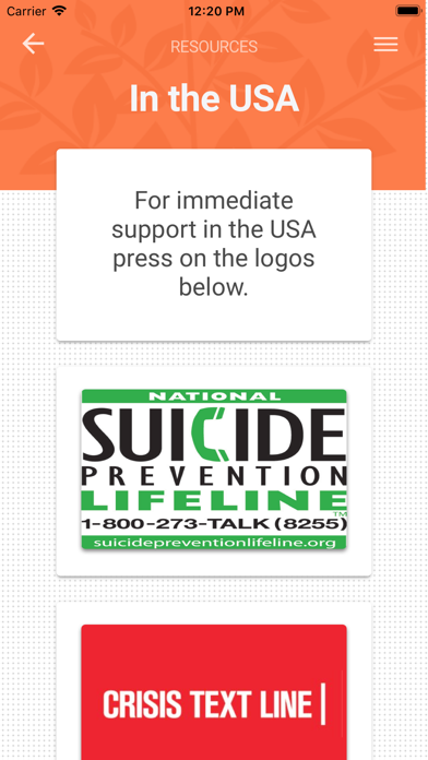 Screenshot #2 pour Suicide Prevention App
