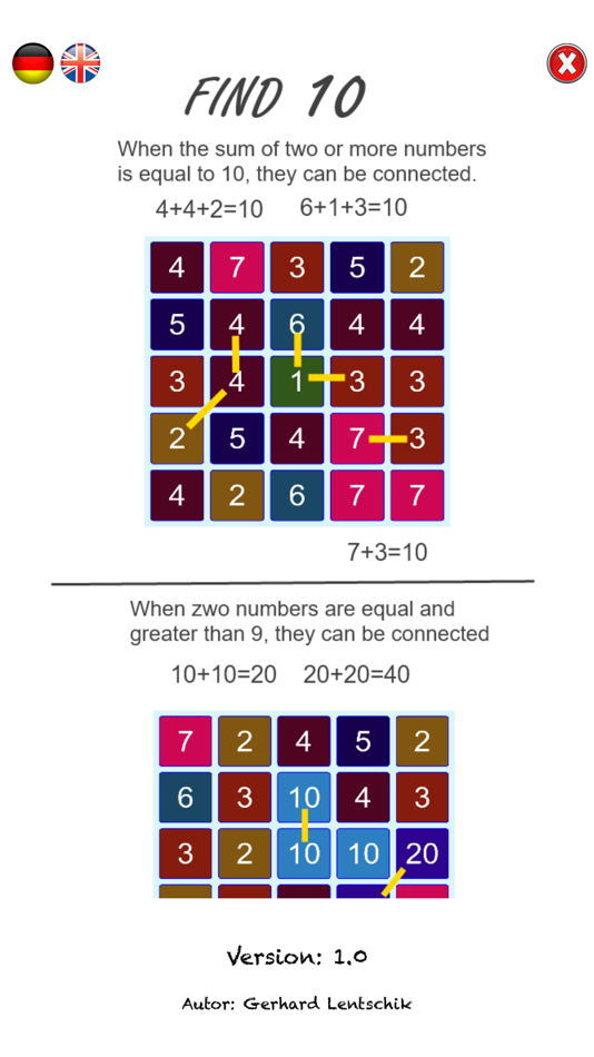 #6. Find 10 Puzzle (iOS) 由: Gerhard Lentschik