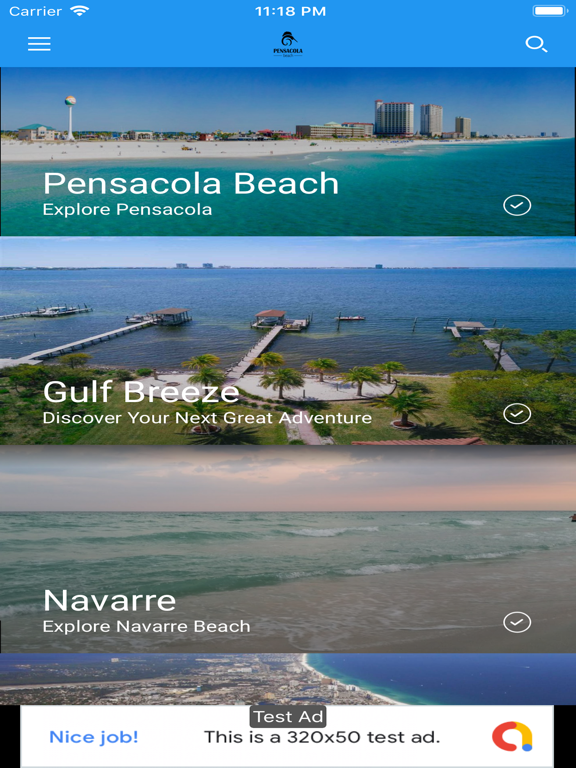 PensacolaBeach.App iPad screenshot 1 - Travel app