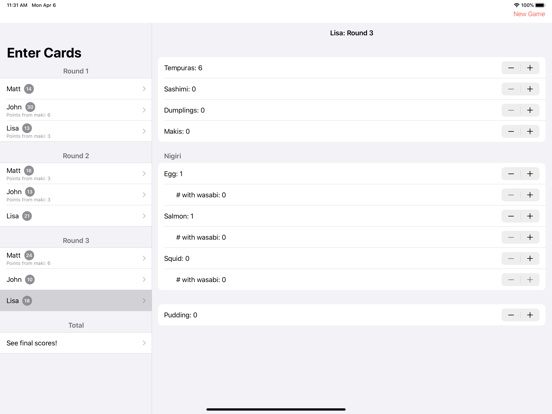 Screenshot #4 pour Sushi Go Scoring!