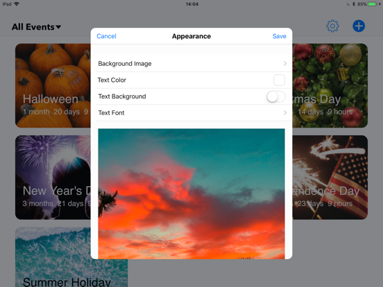 Countdown ▼ iPad screenshot 6 - Utilities app